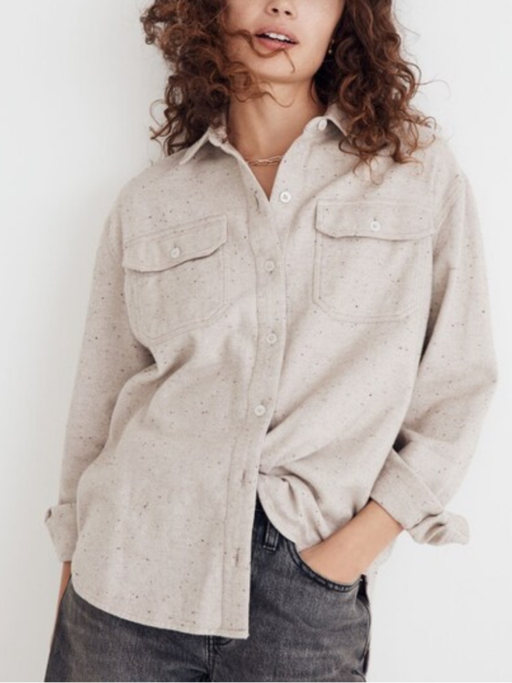 Madewell Donegal Flannel Kentwood Oversized Shirt-Jacket